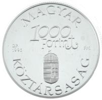 1995. 1000Ft Ag "Régi dunai hajók III. - Hableány" kapszulában, tanúsítvánnyal, dísztokban T:PP kis folt Adamo EM139