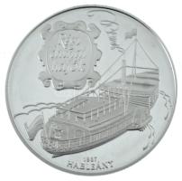 1995. 1000Ft Ag "Régi dunai hajók III. - Hableány" kapszulában, tanúsítvánnyal, dísztokban...