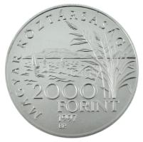 1997. 2000Ft Ag "Régi balatoni hajók / Helka és Kelén" kapszulában, tanúsítvánnyal, dísztokban T:BU kis patina Adamo EM146