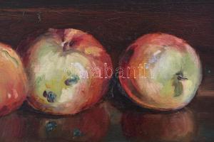 Linke K. jelzéssel, XX. sz. eleje: Csendélet. Olaj, karton. Sérült. Dekoratív, kissé sérült fakeretb...