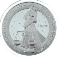 Kósa István (1953-) DN "Mérleg" egyoldalas ezüstözött fém horoszkóp emlékérem kapszulában, dísztokban (42,5mm) T:PP