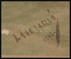 Laub László (-): Zsúptetős ház gémeskúttal, 1898. Akvarell, papír, kartonra kasírozva. Felületi kopá...