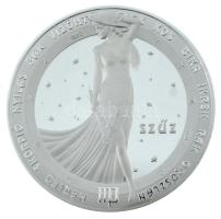 Kósa István (1953-) DN "Szűz" egyoldalas ezüstözött fém horoszkóp emlékérem kapszulában, dísztokban (42,5mm) T:PP