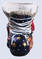 Karácsonyi porcelán csizma asztaldísz + mikulás mécsestartó, m: 13,5 cm alatt