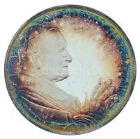 Fülöp Zoltán (1951-2004) 1991. "JOANNES PAULUS pp. II. / Őszentsége II. János Pál pápa magyarországi látogatása emlékére 1991" kétoldalas, jelzett Ag emlékérem tokban (15,65g/0.999/42,5mm) T:AU (eredetileg PP) patina