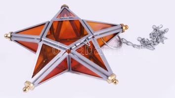 Karácsonyi csillag alakú akasztós mécsestartó, d: 21 cm