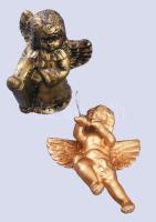 Akasztható puttó dísz + angyal figurás gyertya, m: 15 cm alatt