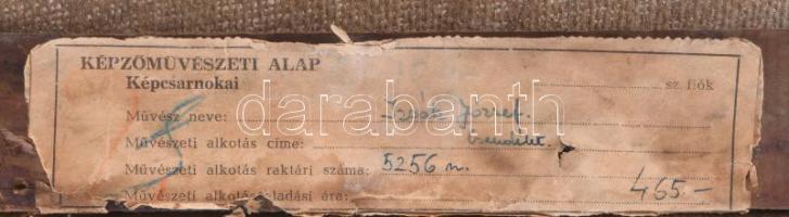 Izsák József (1929-2007): Csendélet. Olaj, vászon. Hátoldalán jelzett és Képcsarnok Vállalat címkéjé...