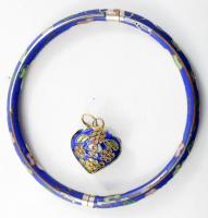 Tűzzománc díszítésű karkötő és medál