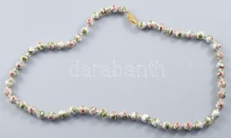 Tűzzománc díszítésű nyaklánc, h: 54 cm