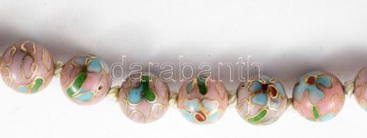 Tűzzománc díszítésű nyaklánc, h: 52 cm