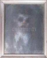 Félegyházi László (1907-1986): Portré. Pasztell, papír, jelzés nélkül, hátoldalán feliratozott, üvegezett fakeretben, 57×47 cm