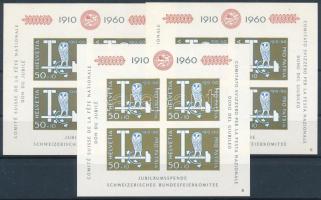Svájc 1960 A Pro Patria évfordulója 3 db kisív Mi 719 (Mi EUR 105.-)