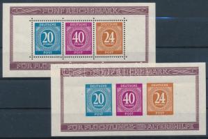 Németország - szövetséges megszállás 1946 Bélyegkiállítás fogazott + vágott blokk Mi 12 A + B (Mi EUR 120.-) (törések / folds)