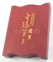 Kínai Nanjing Yunjin brokát bemutatóreklám, kihajtható, kopással, 16x12 cm