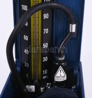 Higanyos vérnyomásmérő, fém tartóban h: 34 cm