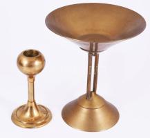 2 darab réz gyertyatartó, m: 15,5 cm