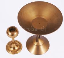 2 darab réz gyertyatartó, m: 15,5 cm