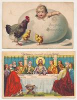 15 db RÉGI húsvéti üdvözlőlap / 15 pre-1945 Easter greeting art postcards