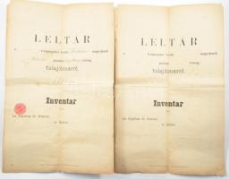 1884 Leltár Szigetszentmárton község tulajdonáról. 4 teleírt oldal, hajtott.