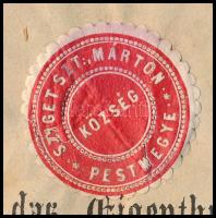 1884 Leltár Szigetszentmárton község tulajdonáról. 4 teleírt oldal, hajtott