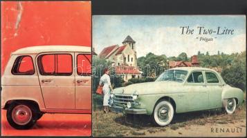 ca 1970 2 db Renault képes autó katalógus hajtva