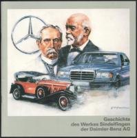 ca 1970 Mercedes Benz képes autó katalógus a gyár történetével