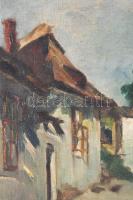 Jelzés nélkül (Perczel Margit?): Tabán. Olaj, vászon, hátoldalán Perczel Margit nevével utólagosan f...