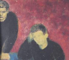 SA jelzéssel, feltehetően XX. sz. első fele-közepe: Üldögélők. Olaj, fa. Proveniencia: Saphier-gyűjt...