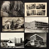 100 db modern magyar fekete-fehér városképes lap sok kisalakúval