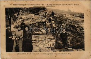 Zboró, Zborov; Lövészárkok Zboró vára alatt. Sárosvármegyei harcterek 1914-15. 10. D.K.F.E. 1916. / Kriegsschauplatz vom Comitat Sáros. Schützengraben unter der Zboroer Burg / WWI K.u.K. military, trenches below the castle (fl)