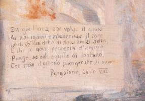 Jelzés nélkül, feltehetően olasz festő, XX. sz. eleje: Vándor (Dante). Olaj, vászon. Proveniencia: S...