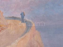 Jelzés nélkül, feltehetően olasz festő, XX. sz. eleje: Vándor (Dante). Olaj, vászon. Proveniencia: S...