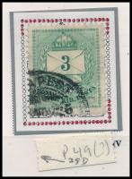 1874 3kr vésésjavítással (ex Orbán, Sebestyén aranyérmes kiállítási anyagból)