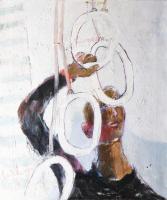 Ladányi Imre/Emory Ladányi (1902-1986): Akrobata, 1958. Olaj, vászon. Jelezve balra lent. Hátoldalán autográf felirattal. Dekoratív fakeretben. 61x51 cm