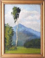 Jelzés nélkül, XX. sz. eleje: Égig érő fa. Olaj, karton. Dekoratív fakeretben. 45x34 cm