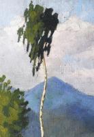 Jelzés nélkül, XX. sz. eleje: Égig érő fa. Olaj, karton. Dekoratív fakeretben. 45x34 cm