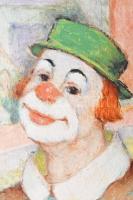 Jelzés nélkül, XX. sz. második fele (Szarka László?): Bohóc. Olaj, farost. Dekoratív fakeretben. 41x...