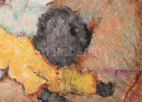 Jelzés nélkül, XX. sz. második fele (Szarka László?): Bohóc. Olaj, farost. Dekoratív fakeretben. 41x...