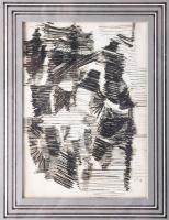 Unger, Carl (1915-1995), osztrák festő/Austrian painter: Gesztusok (cím nélkül). Olaj, fatábla. Deko...