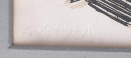 Unger, Carl (1915-1995), osztrák festő/Austrian painter: Gesztusok (cím nélkül). Olaj, fatábla. Deko...