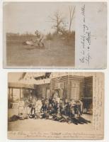 2 db RÉGI fotós képeslap: vadászat, vadászok / 2 pre-1945 photo postcards: hunting, hunters