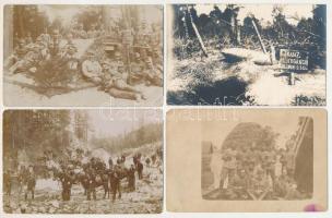 6 db RÉGI fotós képeslap katonai témában, főleg első világháború / 6 pre-1945 photo postcards, mainly WWI