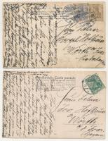 2 db RÉGI fotós képeslap: kirándulók, hegymászók / 2 pre-1945 photo postcards: hikers