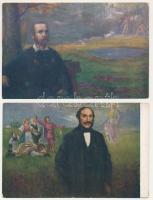 5 db RÉGI képeslap: Magyar klasszikusok (Vörösmarty, Madách, Jókai, Csokonai, Arany) / 5 pre-1945 po...