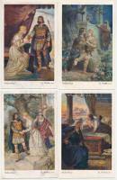 Tristan-Sage / 6 db RÉGI német művészlap: Trisztán (egy sorozat) / 6 pre-1945 German art postcards: Tristan series s: Mühlberg