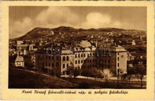 Budapest XII. Szent József fiúnevelő intézet elemi és polgári fiúiskolája. Istenhegyi út 32. (tűnyomok / pinmarks)