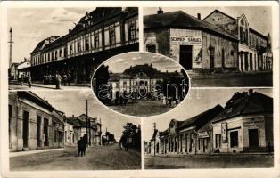 1944 Csap, Cop, Chop; utca, vasútállomás, Sermer Sámuel és Kazinczy Sándor üzlete / railway station, street, shops (fa)