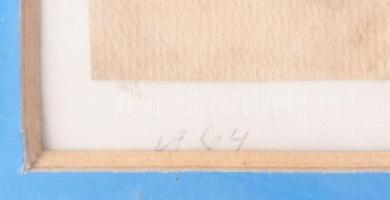 Barta István (1892-1976): Gesztusok, 1964. Vegyes technika, papír, jelzett, üvegezett fakeretben. 29...