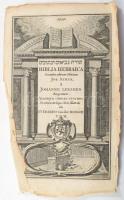 Biblia Hebraica Secundum ultimam Editionem Jos. Athiae, a Johanne Leusden Denuo recognitam, Recensit...